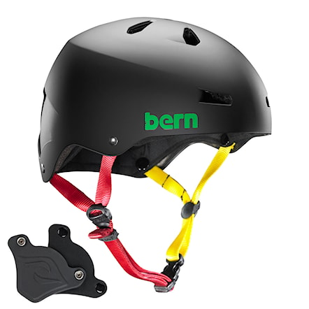 Wakeboard Helmet Bern Macon H2O matte black rasta 2021 - 1