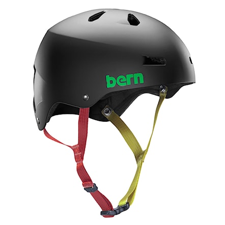 Skateboard Helmet Bern Macon matte black rasta 2015 - 1