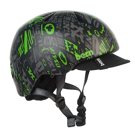 Skateboard Helmet Bern Nino matte black block print 2015 - 1