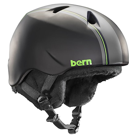 Snowboard Helmet Bern Nino matte black racing stripe 2015 - 1