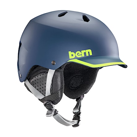 Snowboard Helmet Bern Watts matte navy/hyper green trim 2019 - 1