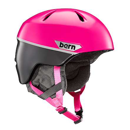 Snowboard Helmet Bern Weston Jr satin magenta split 2019 - 1