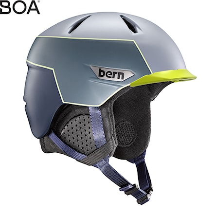 Snowboard Helmet Bern Weston Peak matte slate blue/hyper green 2020 - 1