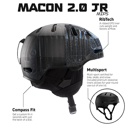 Prilba na snowboard Bern Macon 2.0 Jr. DVRT matte glacier 2025 - 4