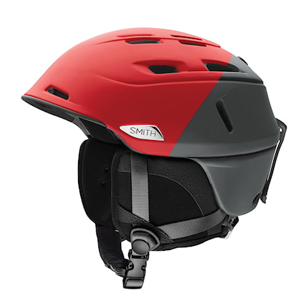 Snowboard Helmet Smith Camber matte fire split red 2018 - 1