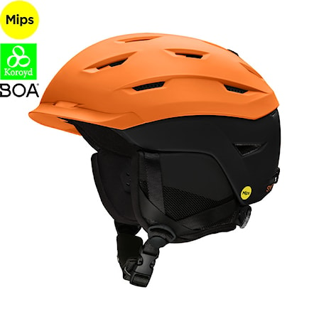 Snowboard Helmet Smith Level Mips matte mandarin/black 2024 - 1