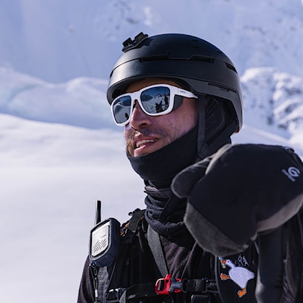 Snowjam Poseidon Ski Helmet Shiny Black with built-in Goggles