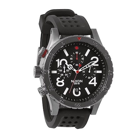 Watch Nixon 48-20 Chrono P gunmetal/black/red | Snowboard Zezula