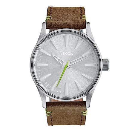 Hodinky Nixon Sentry 38 Leather brown/lime 2016 - 1