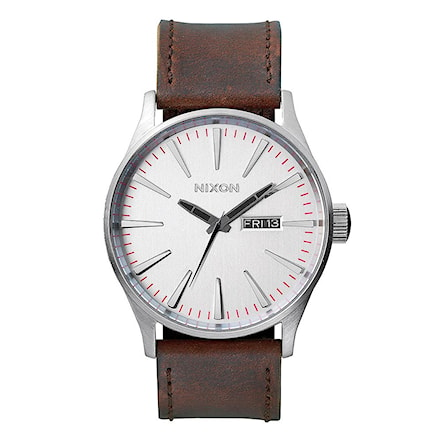 Watch Nixon Sentry Leather silver/brown 2016 - 1