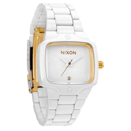 white gold nixon watch