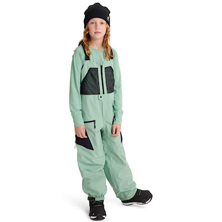 Nohavice na snowboard Burton Kids Outbeam 3L Bib soft sage/trublk 2026 - 1