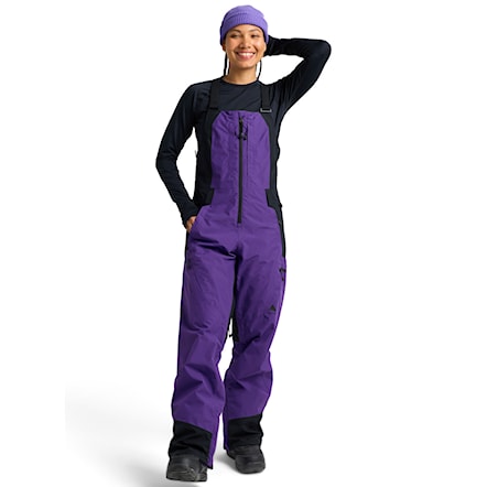 Nohavice na snowboard Burton Wms GORE-TEX Reserve 2L Bib prism violet/true black 2026 - 2