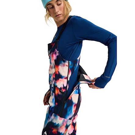 Nohavice na snowboard Burton Wms Reserve 2L Stretch Slim Bib floral blur 2026 - 4