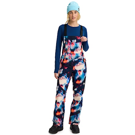 Nohavice na snowboard Burton Wms Reserve 2L Stretch Slim Bib floral blur 2026 - 1
