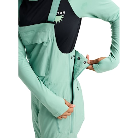 Nohavice na snowboard Burton Wms Reserve 2L Stretch Slim Bib soft sage 2026 - 4