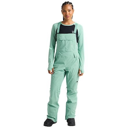 Nohavice na snowboard Burton Wms Reserve 2L Stretch Slim Bib soft sage 2026 - 1
