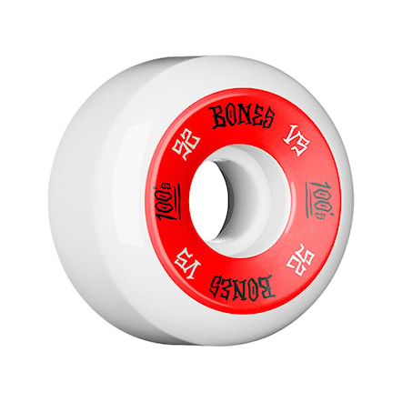 Skateboard Wheels Bones Ogf V5 100's white/red 2018 - 1
