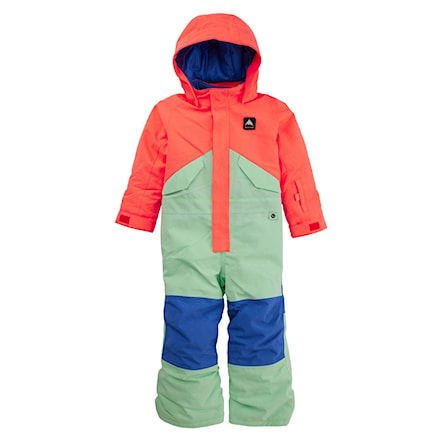 Kombinezon snowboardowy Burton Toddler One Piece tetra orange/jewel green 2024 - 1