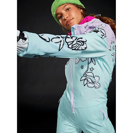 Snowboard Overalls Roxy Roxy X Rowley Ski Suit fair aqua laurel floral 2024 - 4