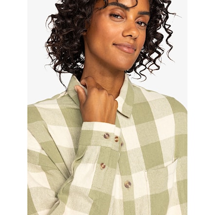 Shirt Roxy Lets Get Away oil green be bold plaid 2024 - 6