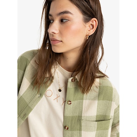 Shirt Roxy Lets Get Away oil green be bold plaid 2024 - 7