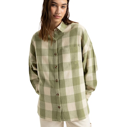 Shirt Roxy Lets Get Away oil green be bold plaid 2024 - 1