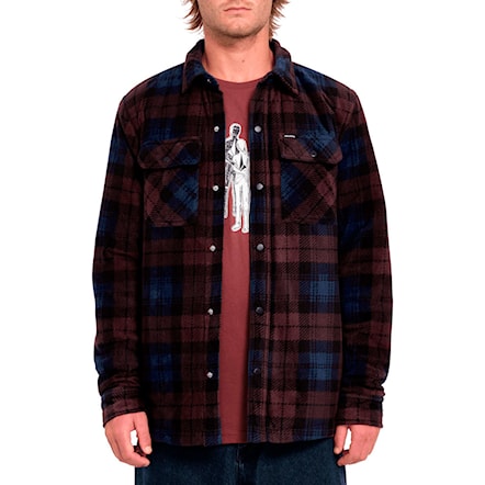 Košeľa Volcom Bowered Fleece LS merlot 2024 - 1