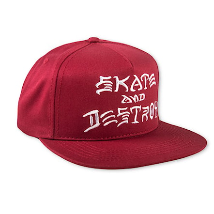 Czapka z daszkiem Thrasher Skate And Destroy blood red 2020 - 1