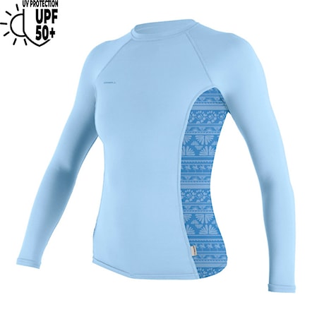 Lycra O'Neill Wms Hyperfreak Skins L/S Rash Guard chambray blue/surf abstract 2026 - 1