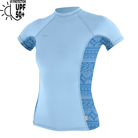 Lycra O'Neill Wms Hyperfreak Skins S/S Rash Guard chambray blue/surf abstract 2026 - 1