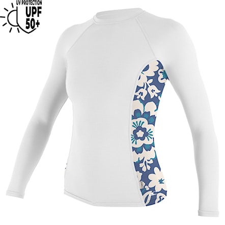 Lycra O'Neill Wms Side Print L/S Rash Guard white/christina floral 2023 - 1