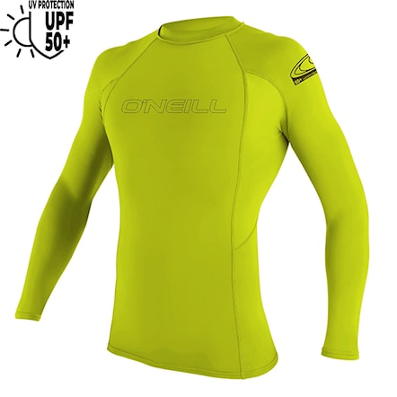 Lycra O'Neill Youth Basic Skins L/S Rash lime 2024 - 1