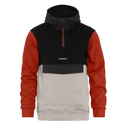 Hoodie Horsefeathers Milo black/orange rust 2024 - 1