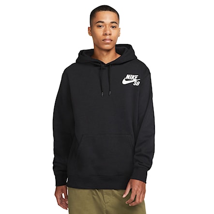 collar Flojamente animal Hoodie Nike SB Icon Hoodie Po Essentials black/white | Snowboard Zezula