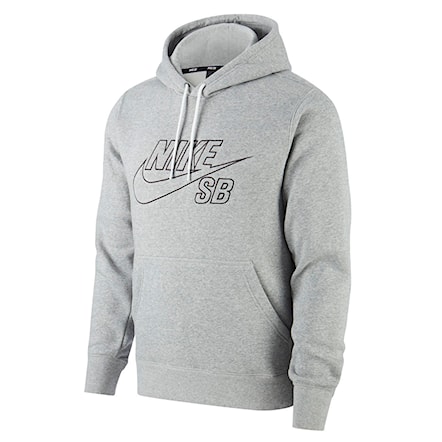 Bike Hoodie Nike SB PO Hoodie Embroidery dk grey heather/black 2020 - 1