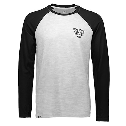 T-shirt Mons Royale Coreshot Raglan Ftbotw black/grey marl 2018 - 1
