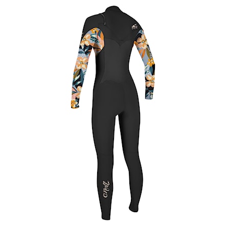 Wetsuit O'Neill Girls Epic 4/3 Chest Zip Full black/demi floral 2023 - 2