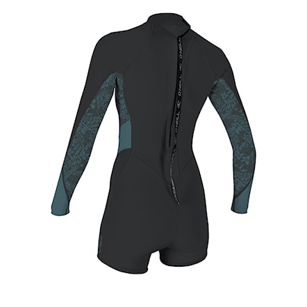 Wetsuit O'Neill Wms Bahia 2/1 Back Zip L/S Spring tempered steel/surf abstract 2026 - 2