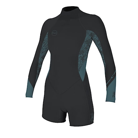 Wetsuit O'Neill Wms Bahia 2/1 Back Zip L/S Spring tempered steel/surf abstract 2026 - 1