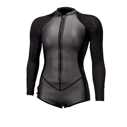 Wetsuit O'Neill Wms Bahia 2/1 Front Zip L/S Short Spring glide black/black 2026 - 1
