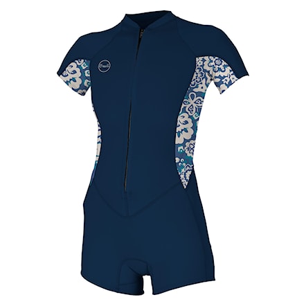 Wetsuit O'Neill Wms Bahia 2/1 FZ S/S Spring french navy/christina floral 2023 - 1