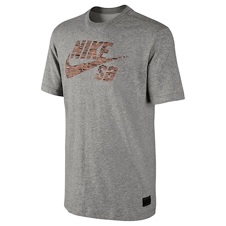 T-shirt Nike SB Df Sb Icon Woodgrain Fill dk grey heather/deepest green 2014 - 1