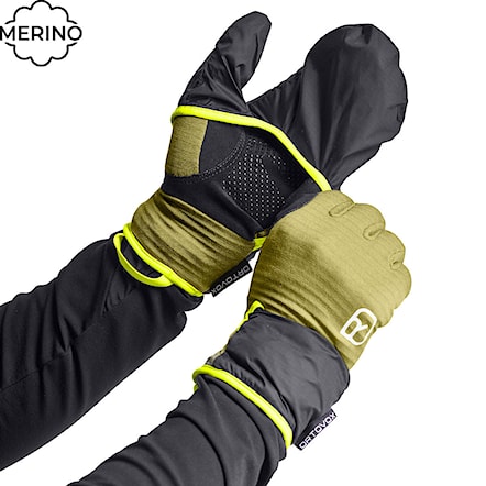 Snowboard Gloves ORTOVOX Fleece Grid Cover sweet alison 2023 - 1
