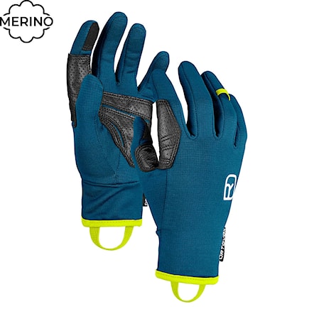 Snowboard Gloves ORTOVOX Fleece Light petrol blue 2024 - 1
