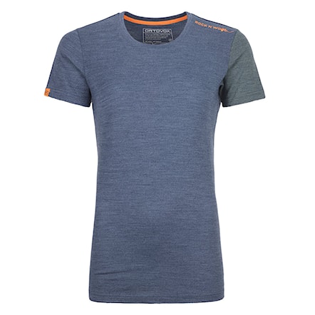 T-shirt ORTOVOX Wms 185 Rock'n'wool Short Sleeve night blue blend 2020 - 1