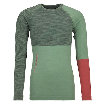 T-shirt ORTOVOX Wms 230 Competition Long Sleeve green isar blend 2020 - 1