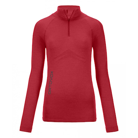 T-shirt ORTOVOX Wms Competition Long Sleeve Zip hot coral 2018 - 1