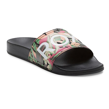 Slide Sandals Roxy Slippy II black/pink/soft lime 2024 - 2