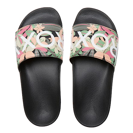Slide Sandals Roxy Slippy II black/pink/soft lime 2024 - 1